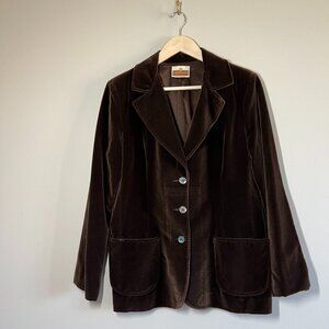 Vintage Koret of California Velvet Look Brown Blazer | No Size Tag